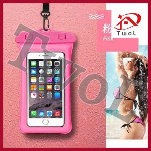 TWOL 1pcs 6.8 Inch Floating Airbag Swimming Bag Waterproof Mobile Phone Pouch Cell Phone Case For Swim Surfing