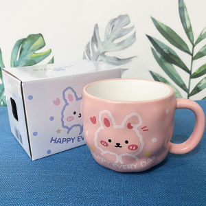 Ly Sứ Cốc Sứ Thỏ Happy 3 màu - Dung Tích 320ml kèm Hộp - Ly Sứ Quà Tặng - Tạp Hoá Vy An