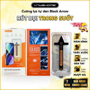 Cường lực Iphone tự dán Black Arrow chính hãng kính trong suốt tự rút bụi bảo vệ màn loa ip x/xs/xsmax/11/12/13/14/pro/promax