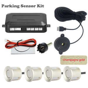 EKLEVA 12V 22mm Car Parking Sensor Kit Universal 4 Sensors Buzzer Reverse Backup Radar Sound Alert Indicator Probe System