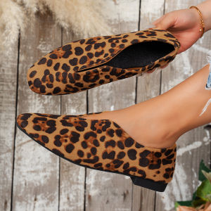 Free Shipping Fashionable Square-Toe Flat Shoes With A Cutout Design Perfect For Autumn And Winter As Slip-On Loafers Versatile Solid-Color Shoes Suitable For Commuting