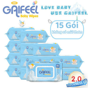 Set 15 túi 1200 khăn giấy ướt GAIFEEL khăn ướt dành cho trẻ em