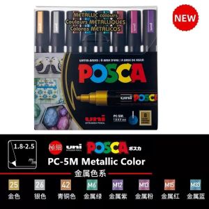 ปากกามาร์คเกอร์สี Posca 7/8/15สีญี่ปุ่นเครื่องหมายถาวรสำหรับงานไม้เซรามิกผ้าใบแก้วอุปกรณ์ศิลปะเครื่องเขียนภาพวาดพลาสติก