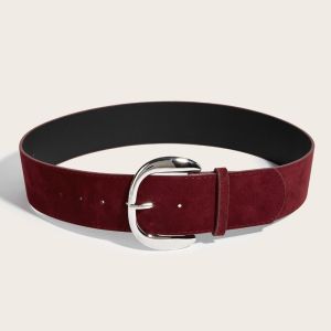 PICKIT Maillard Styles Suede Leather Wide Belt Trendy Luxury Design Business Waist Strap Retro Casual Pin Buckle Waistband Gifts