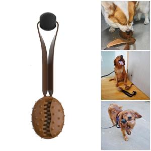 Interactive Design Coffee Bean Dog Toy With Treat Dispensing Holes For Chewing Dental Care Durable Rubber Slow Feeding Entertainment
