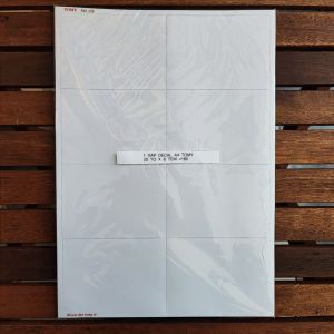 01 xấp Giấy Decal A4 TOMY Mã-128 bế sẵn 8 tem (kích thước: 100 x 72mm) 160 tem sử dụng cho máy in Phun Laser và Photo