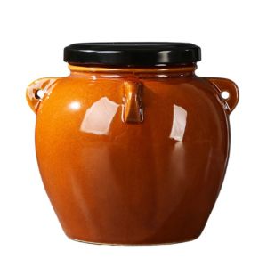 HCHC MALL Large Capacity Ceramic Pickle Jar Sealed Ceramic /Mason Lid Pickels Making Containers Honey Grains Tank Smooth  Surface Fermenting Canister Home