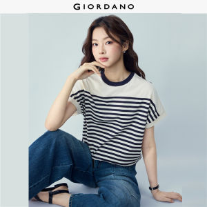 Giordano Beau Monde Women Women Pure Cotton T-Shirt Free Shipping 13326428