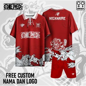 jersey setelan retro one piece jersey tali retro kaos one piece jersey kerah retro free tambah nama bahan emboss