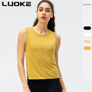 Luoke New Ladies Loose Yoga Vest Quick Dry Breathable Fitness Wear Running Leisure Sports
