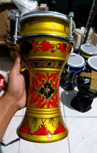 darbuka anak motif batik lukis head power beat hitam