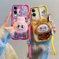 Phone Case VIVO Y04 Y29s Y39 5G Y29 4G Cute Colour 3D Plush Cartoon Casing Lens Protection Silicone Soft Back Cover with Dolls Lanyard. 