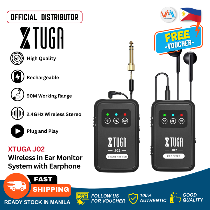 XTUGA J02 2.4G Stereo Wireless In Ear Monitor System with Earphones ...