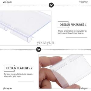 [COD] yixiayun 10PCS Plastic Sign Label Holder Wire Shelf Retail Price Tag Label Merchandise Sign Display Holder Stand