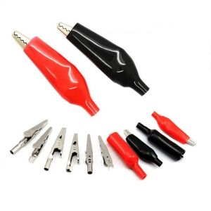 Phụ Kiện Đầu Cuối Dây Điện Bộ 4 Kẹp Cá Sấu Size Trung 40mm Vỏ Nhộng Nhựa Cách Nhiệt Gồm 2 Màu Đỏ Và Đen