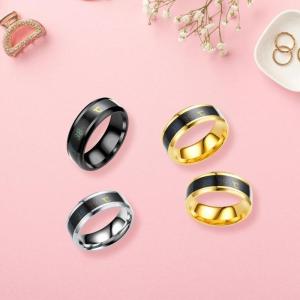 Health Monitoring Ring with Innovative Temperature Change Feature Waterproof Stainless Steel Finger Accessory