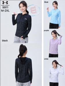 BAJU OLAHRAGA WANITA LENGAN PANJANG HOODIE KAOS GYM FITNESS LARI SENAM TENNIS BADMINTON SEPEDA DRYFIT