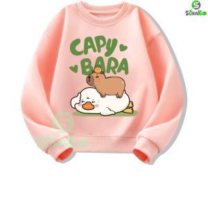Áo cho bé Sweater bé trai va bé gái in hình capybara và cá sấu từ 6kg-32kgATD04