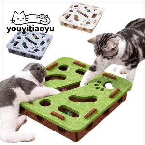 YOUYITIAOYU Cat Puzzle Toy Cat Self Fun Hole Digging Toy Felt Puzzle Box with Ball Cat  Teasing Toy