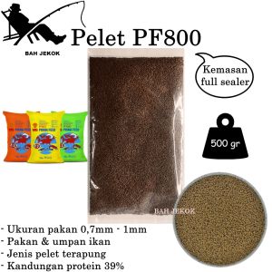 Pelet PF800 Pakan Ikan Hias Kecil Bibit Cupang Koi Guppy Kura Kura Kolam & Akuarium (500gr)