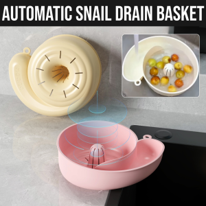Automatic Snail Drain Basket Kitchen Fruit Washing Tool Fruit Vegetable Washer Home Use Small Basket ABS Material Lovely Design