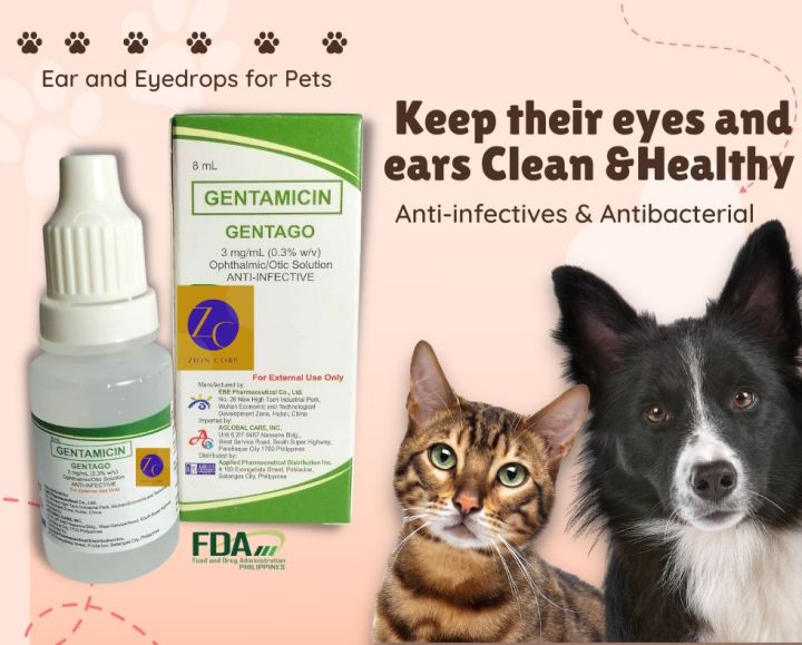 Eyedrops for pets dogs cats effective Antibacterial eye drops
