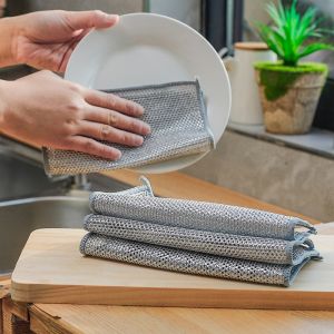 5 Pcs Sabut Besi Stainles Stainless Steel Kawat Cuci Piring Serbaguna Ekonomis Anti Karat/Kain Lap/Buat Cuci Piring/Cuci Piring Kawat/Alat Pencuci Piring