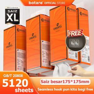 【5120sheets】Botare Tissue 175*175mm AIR-cushion Cheerful Tissue paper 4 pack 4-Ply 1280 sheets Air-cushion Deluxe Comfort Tissue