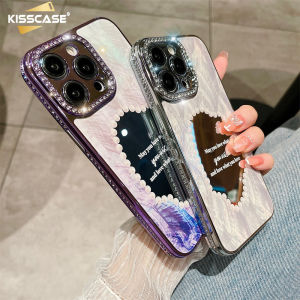 Kisscase đá long lanh thời trang trường hợp đối với iPhone 14 Pro Max của cô gái Gương trang điểm Ốp điện thoại cho Iphone 13 Pro Max iPhone 14 cộng với 12 Bìa