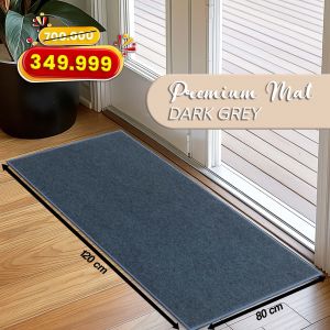 Keset Kaki Outdoor 80x120cm Keset Pintu Depan Aesthetic Karpet Premium Tebal Estetik - PREMIUM MAT DARK GREY