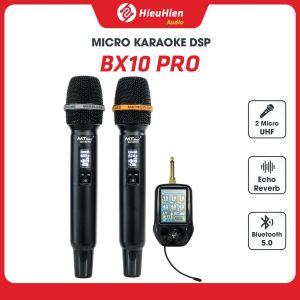 Micro Karaoke DSP BX10 PRO Chính Hãng DSP Chống Hú Echo Reverb Bluetooth 5.3 Màn Hình LCD BH 12Tháng