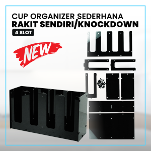 Rak Cup Holder / Rak Paper Cup Akrilik Sederhana 4 Slot