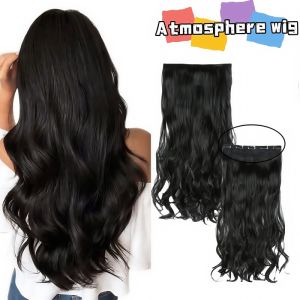 Black Hair extension 5 clips fiber wig