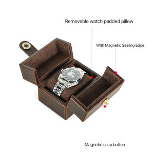 CONTACTS FAMILY Genuine Leather Handmade Watch Storage Organizer Box Luxury Creative Square Design Watch Case Wristwatch Watch Men Gift