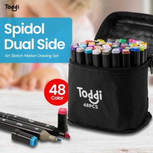 Spidol Dual Side Fine Art Brush Art Marker Set Aneka Warna