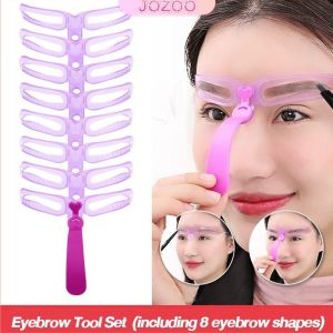 Jozoo Eyebrow Tool Set 8 shapes Magic Handle Eyebrow Card Eye Brow Class Makeup Tools
