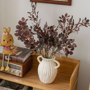 T6JOB1 Luxury Artificial Loropetalum Branch Handmade Elegant Fake Flower DIY Vase Decor 70cm Simulation Green Plant Home Office Decor