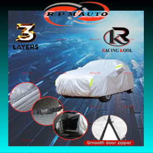 PERODUA Series RACINGKOOL Zipper Car Cover Premium Wear-resistant Protection Car Waterproof Sun-proof AXIA EMO BEZZA