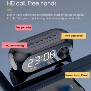 SJJL FM Radio Digital Alarm Clock TF Card Support Alarm Clock Wireless Bluetooth Speaker  Night Light Wireless Sound Box