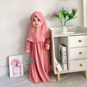 ByKiddos - Gamis Anak Perempuan Maldina Cringkle / Baju Muslimah Anak Lokal Kekinian