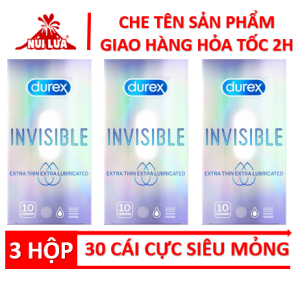 Combo 3 Hộp 30 Cái Bao Cao Su Durex INVISIBLE CỰC SIÊU MỎNG - 30 cái