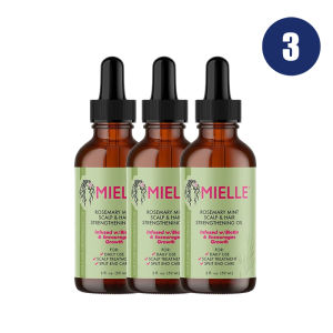 MIELLE Rosemary Mint Scalp & Hair Strengthening Oil Infused with Biotin for Daily Use Scalp Treatment Split End Care 2 fl. oz. (59 mL)