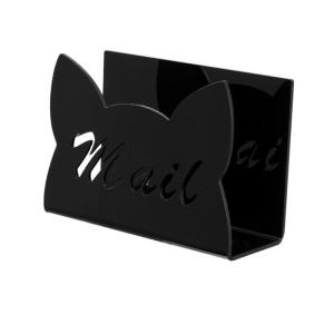 Cats Shape Acrylics Letter Stand Mail Rack Desktop Envelope Organizers Desk File Storage Stand Display Slot for Offic