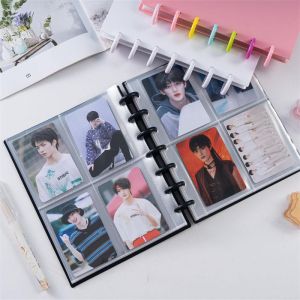 80 Pockets A5 Mushroom Button Binder Album 3inch Photocard Storage Lomo Card Collection Book 7-hole Inside Page Sleeves Stationery Gift