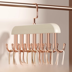 Wooden Clothes Hanger Multi-Functional Underwear Storage Hook Wave Home Laundry Rack Retro Style Space Saving for Adults Closet Use