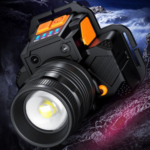 headlight strong light long shot USB rechargeable Sensor emergency smart head-mounted flashlight outdoor emergency  waterproof super bright night fishing lamp miners lamp household flashlight 智能头戴手电筒户外应急矿灯