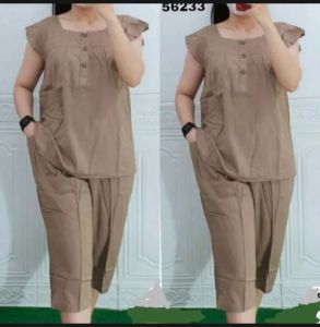 setelan Bangkok rayon premium/oneset santai lengan pendek/ setelan rayon pendek polos
