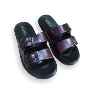 Sandal Selop Dewasa Gesper Ban Dua Ceqiu eh56  Lucu Kece 36- 40 Burgundy
