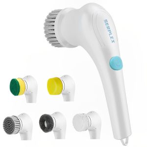 Electric Cleaning Brush 5 Brush Heads Portable Electric Spin Scrubber USB Rechargeable 360° Power Scrubber Cordless Handheld Electric Cleaning Brush for Kitchen/Bathroom/Dish/Car/Shoe/Glass