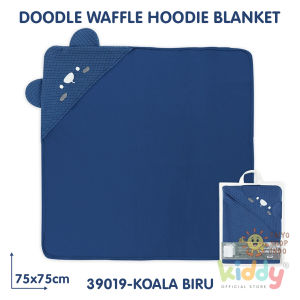 TAIYO KIDDY Doodle Waffle Two Tone Hoodie Blanket Selimut Lembut Baby Kids Bayi Anak Motif Wafel Dua Warna